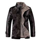 Men's Faux Leather Sherpa Lined Jacket