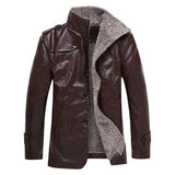 Men's Faux Leather Sherpa Lined Jacket