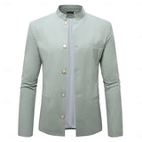 Men's Mandarin-Collar Button-Front Lightweight Jacket