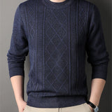 Men's Cable Knit Crew Neck Sweater
