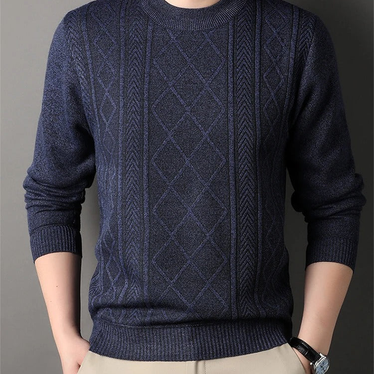 Men's Cable Knit Crew Neck Sweater