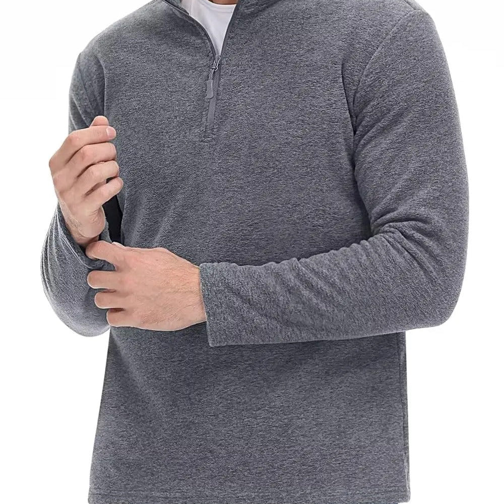 Men's Quarter Zip Mock Neck Knit Sweater