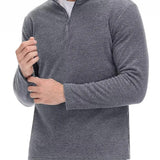 Men's Quarter Zip Mock Neck Knit Sweater