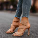Women's Strappy Open-Toe Ankle-Strap Stiletto Sandals