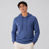 Men's Hooded Knit Sweater with Adjustable Drawstring