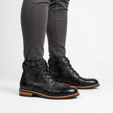 Men's Vintage Leather Lace Up Ankle Boots