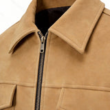 Men's Relaxed-Fit Collared Utility Jacket with Pockets
