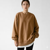 Oversized Drop Shoulder Crew Neck Sweatshirt