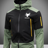 Men's Colour Block Hooded Zip Jacket