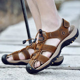 Men's Adjustable Outdoor Hiking Sandals, Rubber Sole