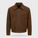 Men's Suede Zip Front Jacket