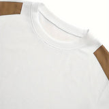 Men's Crew Neck Knit Sweater with Elbow Patches