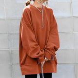 Oversized Drop Shoulder Crew Neck Sweatshirt