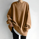 Oversized Drop Shoulder Crew Neck Sweatshirt