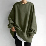 Oversized Drop Shoulder Crew Neck Sweatshirt