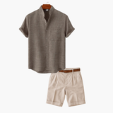 Men's V-Neck Shirt and Shorts Set