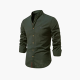 Men's Mandarin Collar Shirt and Shorts Set
