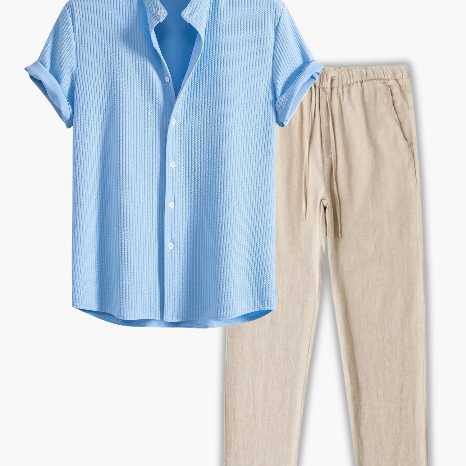 Men's Short Sleeve Shirt and Pants Set