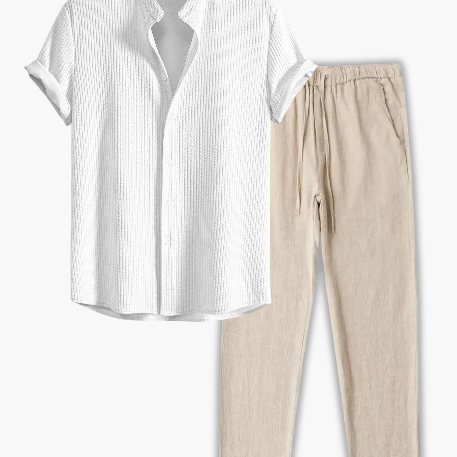 Men's Short Sleeve Shirt and Pants Set