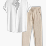 Men's Short Sleeve Shirt and Pants Set