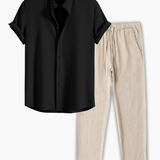 Men's Short Sleeve Shirt and Pants Set