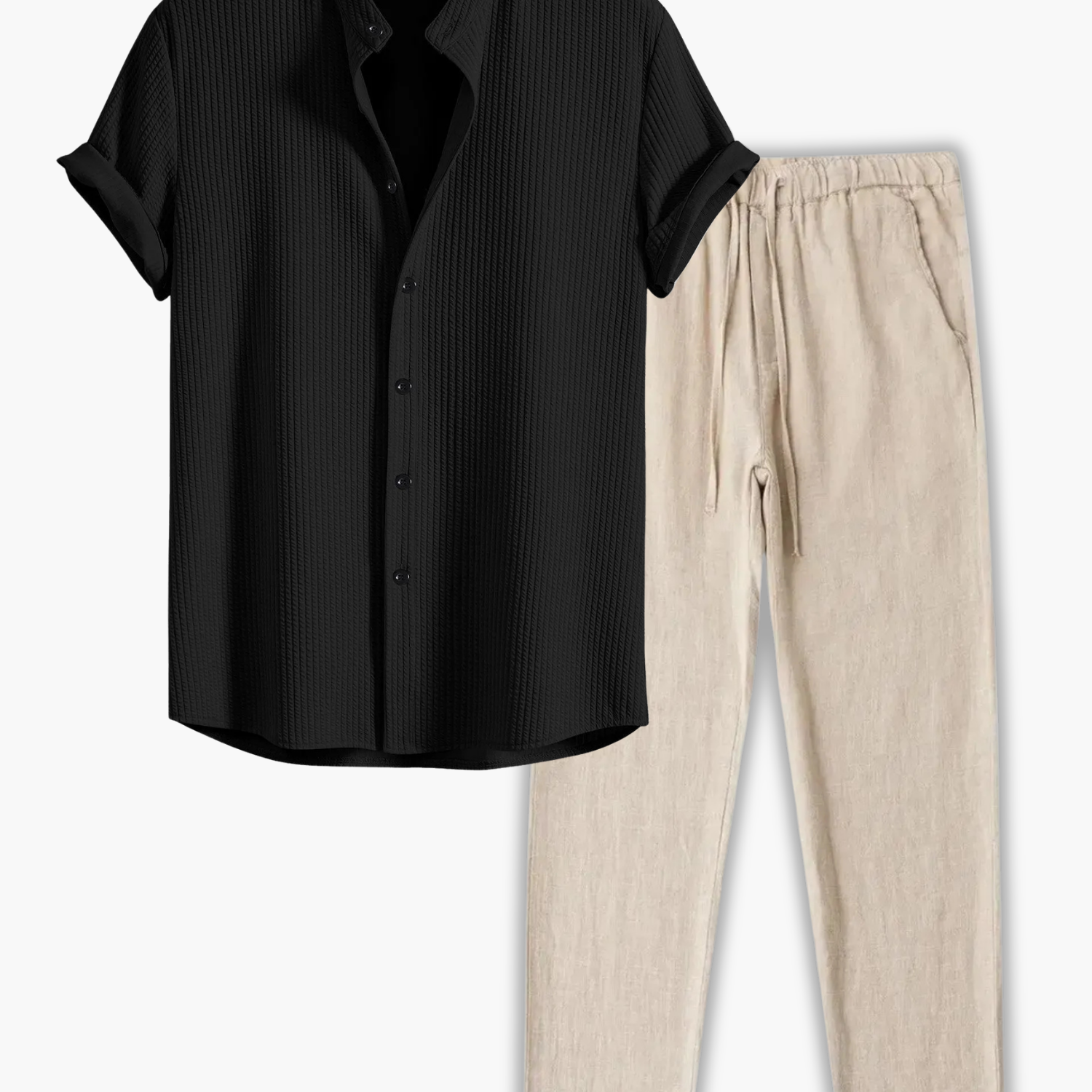 Men's Short Sleeve Shirt and Pants Set