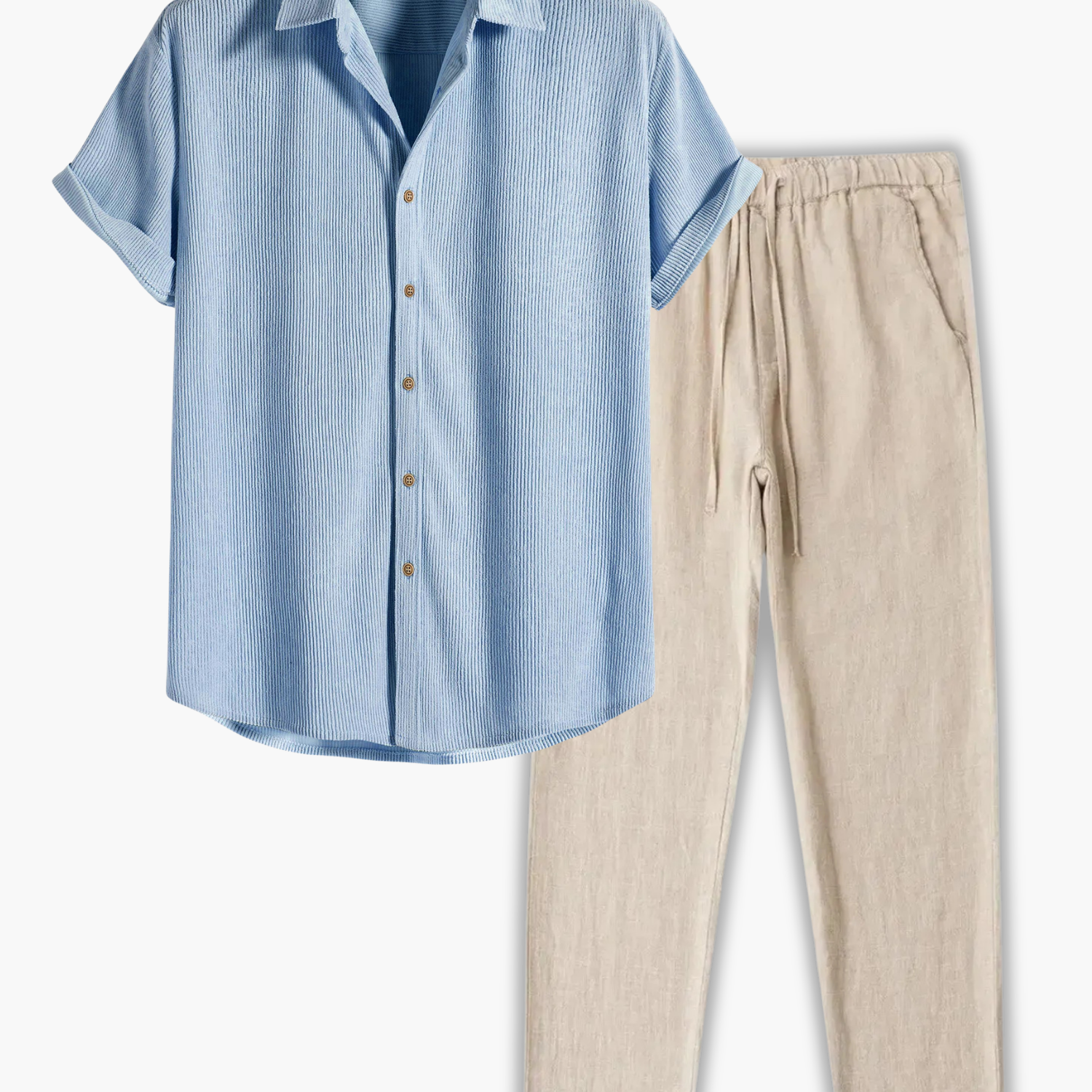 Men's Striped Shirt and Pants Set