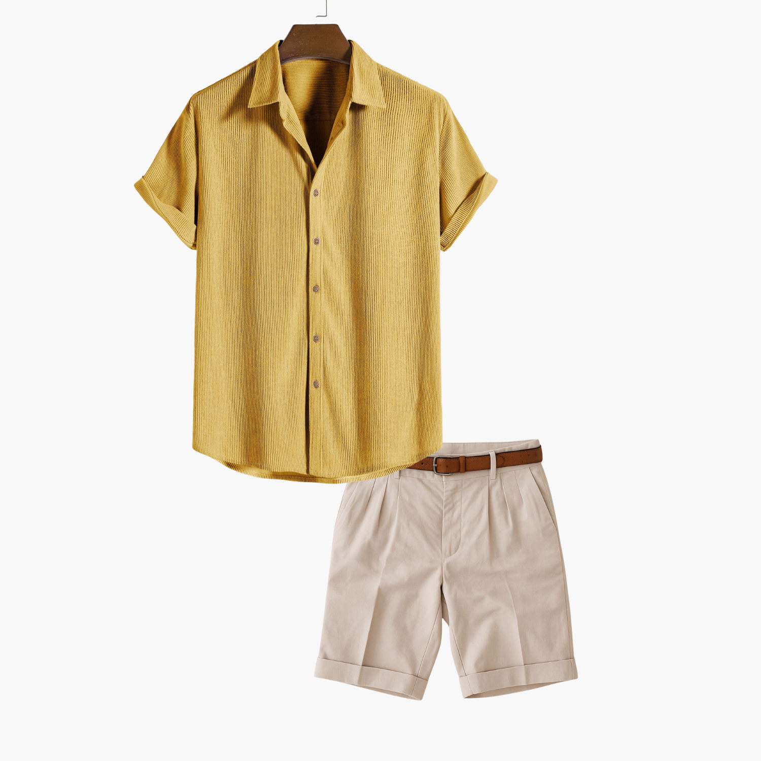 Men's Short Sleeve Shirt and Shorts Set