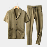 Men's Textured Shirt and Pants Set