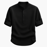 Men's Mandarin Collar Shirt and Pants Set