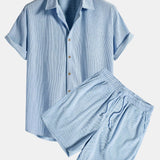 Men's Short Sleeve Shirt and Shorts Set