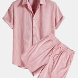 Men's Short Sleeve Shirt and Shorts Set