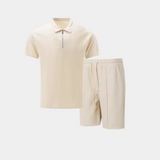 Men's Knit Polo & Shorts Set