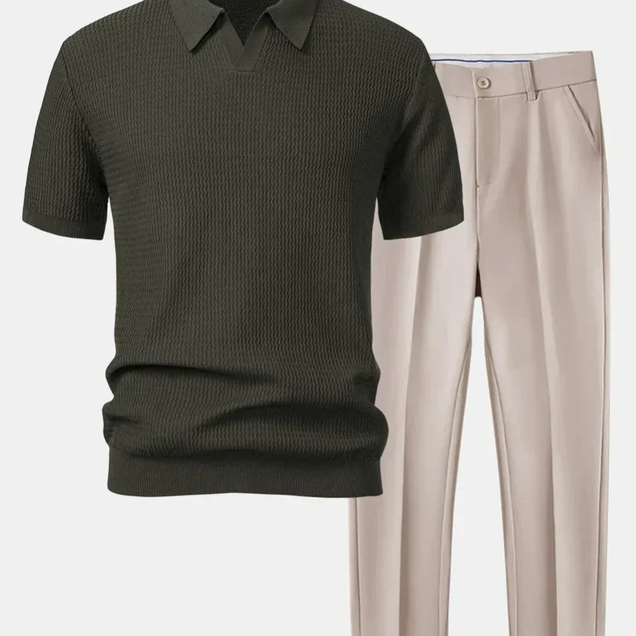 Ensemble homme polo et pantalon ajusté