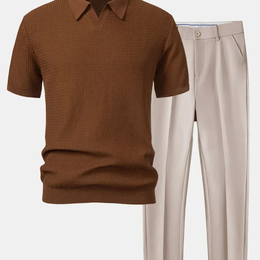 Ensemble homme polo et pantalon ajusté
