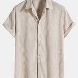 Men's Textured Shirt and Shorts Set