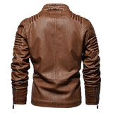 Men's Faux Leather Zip Front Jacket