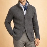 Men's Knit Button Front Blazer Cardigan