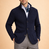 Men's Knit Button Front Blazer Cardigan