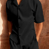 Men's Striped Shirt & Shorts Set