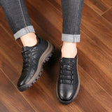 Men's Leather Lace-Up Casual Shoes