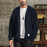Men's Ribbed Knit Button Cardigan