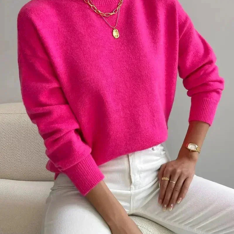 Women's Long Sleeve Turtleneck Knit Sweater