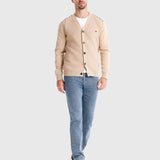 Men's Textured V-Neck Button Cardigan