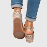Women's Open-Toe Slip-On Platform Wedge Sandals