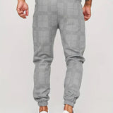 Men's Plaid Drawstring Jogger Pants