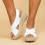 Women's Crisscross Espadrille Wedge Platform Sandals