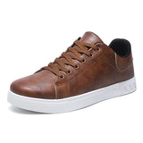 Men's Leather Lace-Up Casual Sneakers