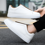 Men's Leather Slip-On Casual Sneakers