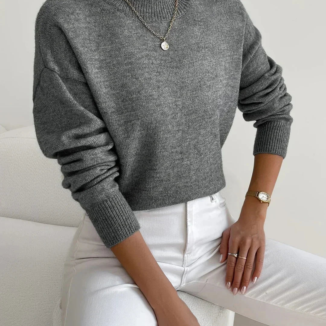 Women's Long Sleeve Turtleneck Knit Sweater